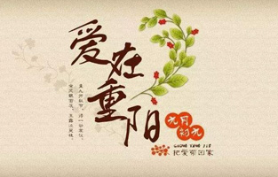 重陽(yáng)節，是中國傳統節日，節期為每年農歷九月初九?！熬拧睌翟凇兑捉?jīng)》中為陽(yáng)數，“九九”兩陽(yáng)數相重，故曰“重陽(yáng)”；因日與月皆逢九，故又稱(chēng)為“重九”。九九歸真，一元肇始，古人認為九九重陽(yáng)是吉祥的日子。古時(shí)民間在重陽(yáng)節有登高祈福、秋游賞菊、佩插茱萸、拜神祭祖及飲宴祈壽等習俗。傳承至今，又添加了敬老等內涵，于重陽(yáng)之日享宴高會(huì )，感恩敬老。登高賞秋與感恩敬老是當今重陽(yáng)節日活動(dòng)的兩大重要主題。 